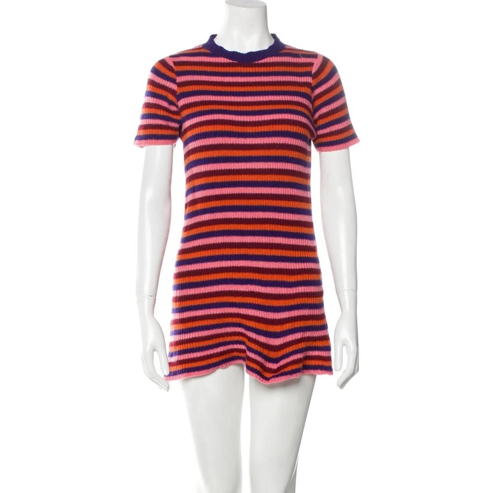 The Elder Statesman Cashmere Striped Mini Dress (S)